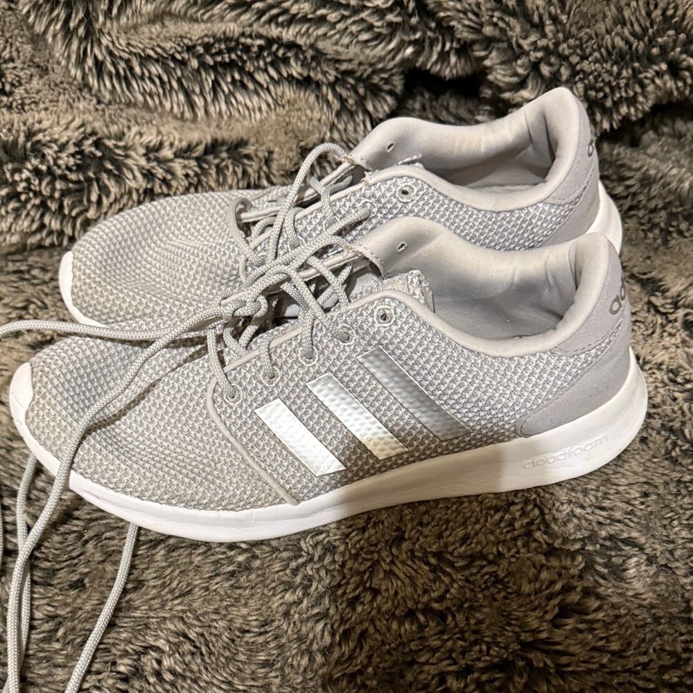 Adidas Women's Gray and White Sneakers